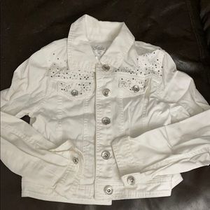 white jean jacket